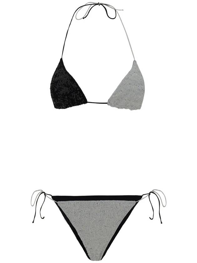 Oseree Sequin Embellished 비키니 세트 PTF2130_BLACKWHITE