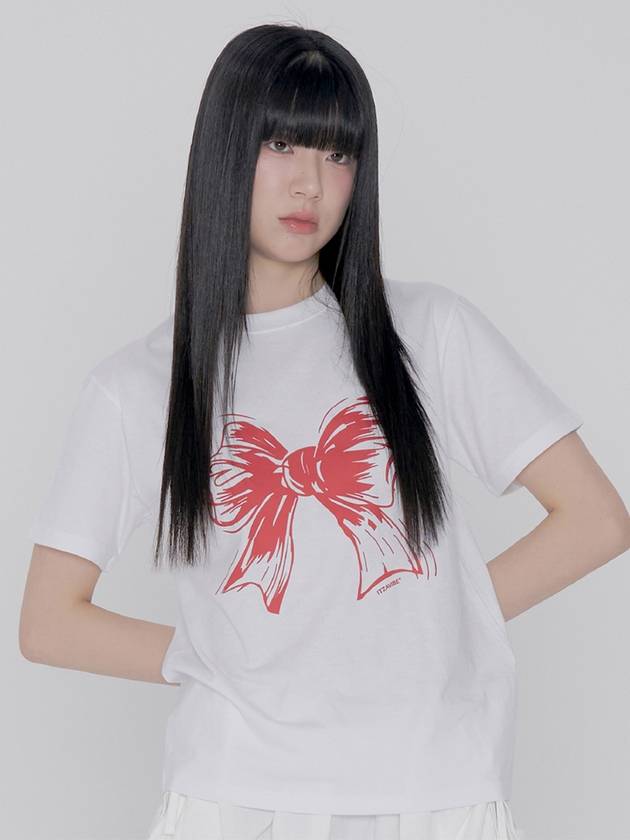 IBA24WT02WH RIBBON LOGO SLIM FIT T SHIRT WHITE